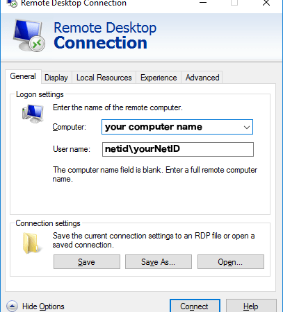 How to connect to your computer via Remote Desktop using the iSchool Remote Desktop Gateway